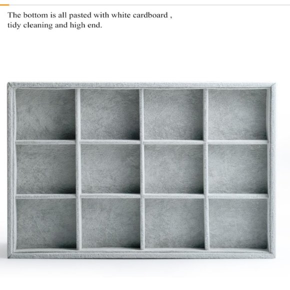 Oirlv Velvet 12 Grid Stackable Jewelry Trays Bracelet/Bangle/Watch/Earring/Ring - Picture 1 of 8